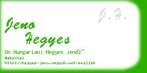 jeno hegyes business card